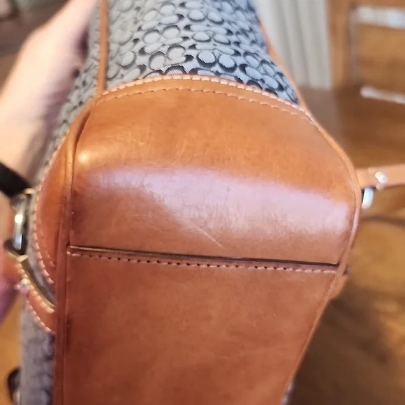 Coach Vintage Micro Kissing C's Denim Tote Euc - Picture 7 of 16